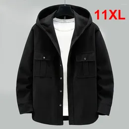 Chaquetas para hombres 2024 Chaqueta de otoño primavera Hombres Abrigo de lana Tallas grandes 4XL-10XL 11XL Cortavientos Masculino Negro Gran calidad alta