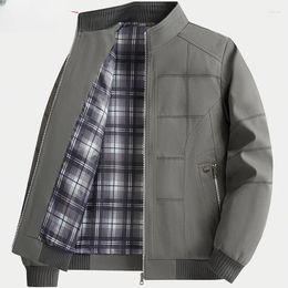 Chaquetas para hombre 2024 primavera otoño cuello alto suelto moda masculina bolsillos abrigos señoras manga larga abrigos casuales D266