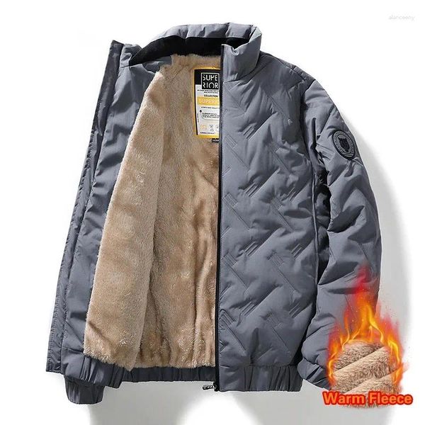 Chaquetas para hombres 2024 Chaqueta de invierno Hombres Parkas Casual Grueso Cálido Fleece Windbreaker Abrigos Moda coreana Puffer Ropa exterior Ropa