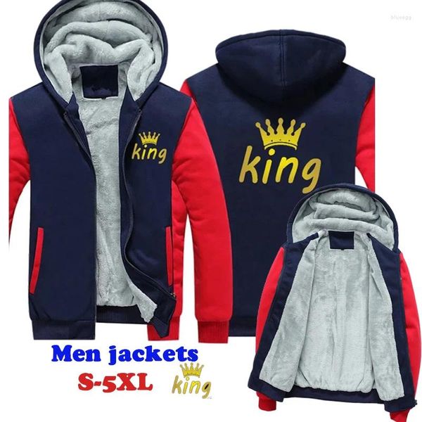 Chaquetas para hombres 2024 Invierno Grueso Japonés Y2k Moda coreana Hombres Manga larga Abrigos con cremallera Classic King Letter Print Chaqueta masculina