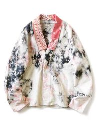 Chaquetas de hombre 20ss Kapital Hirata Hiro splash ink tie dye impreso algodón suelto japonés y abrigo de bata de viento