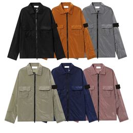 Vestes pour hommes 22ss Topstoney Printemps Compass Badge Manches Patché Pierre Femmes Hommes Poche Manteau Streetwear Turn Down Colliers Coupe-Vent 3352ess