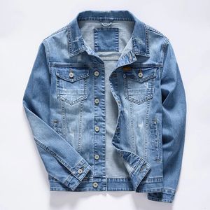 Chaquetas para hombres 3 colores Estilo clásico Chaqueta de mezclilla azul vintage para hombres Primavera y otoño Estiramiento de algodón Jeans casuales Abrigo Ropa de marca masculina 231212