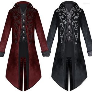 Vestes pour hommes 32 2023 Velet Veste Médiévale À Manches Longues Steampunk Costume Victorien Pour Hommes TailCoat Vintage Costume De Mariage Nobel Cosplay