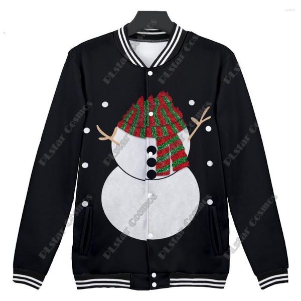 Vestes pour hommes 3D imprimé arbre de Noël Père Noël motif bonhomme de neige véritable veste à bouton complet unisexe hiver