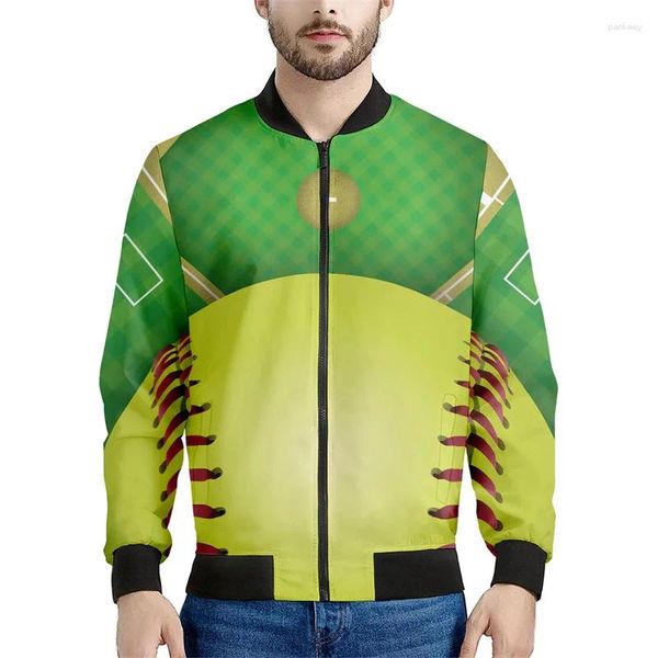 Vestes masculines 3D Baule de softball imprimée éclair éclaircit pour hommes extérieurs sport sweat enfants