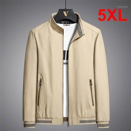 Heren Jackets 5xl Big Size Mens Jacket Solid Color Casual Coats 2022 Autumn Fashion Green Khaki Outdoor Outerwear Man Plus