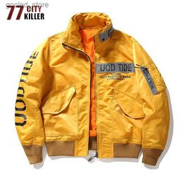 Chaquetas para hombres 77City Killer Military Bomber Jacket Hombres Streetwear Piloto Chaquetas Hombre Multi-Bolsillo Hip Hop Béisbol Hombres Chaqueta Casaco Masculino Q231109