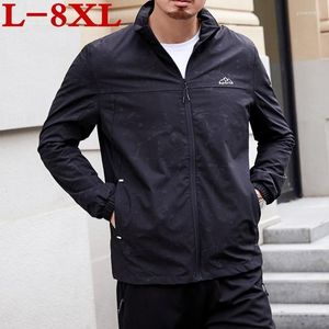 Vestes pour hommes 8xl taille jeunesse 2023 Plus 7xl 6xl 5xl mince Bomber coupe-vent veste hommes col montant printemps