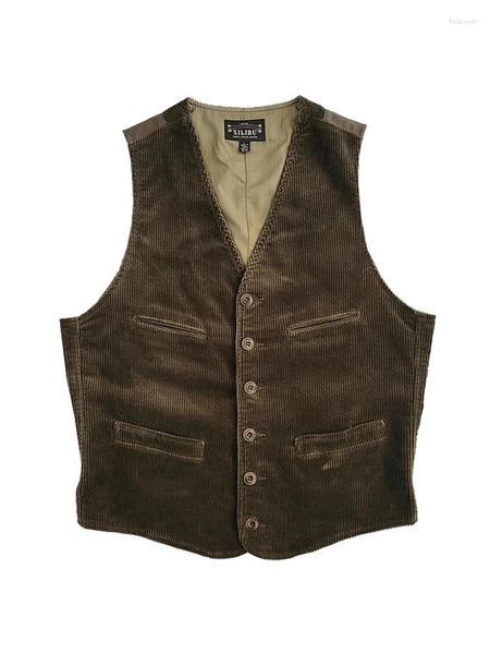 Vestes pour hommes Amekaji Wear Vêtements American Retro Corduroy Gilet Gilet Niche Bonne Qualité