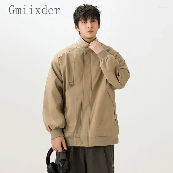 Vestes pour hommes Veste de tendance de la mode américaine Rétro Printemps Automne Style japonais Lâche Col montant Casual Workwear Baseball Uniforme