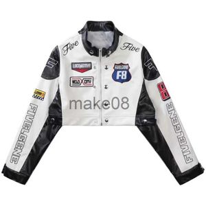 Heren Jassen Amerikaanse Leren Jas Mannen Jassen 2023 Vintage HipHop Streetwear Harajuku Y2k Gothic Vrouwen Racing Jas Bomber Korte jassen J230713