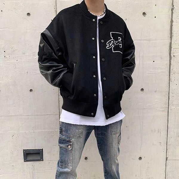 Vestes pour hommes Lettre américaine serviette broderie veste hommes Y2K manteau 2023 rue hip-hop rétro baseball uniforme couple décontracté all-match