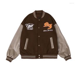 Herrenjacken American Retro Baseball Uniform Partyjacke Wolle Leder Stickerei Damen Modischer Straßenmantel von hoher Qualität