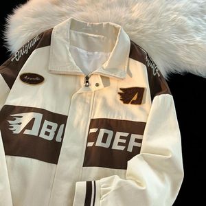 Heren Jackets American Vintage Racing Jacket Men Cycling Rapel Women BF Letter Varsity Coat Oversize High Street Vibe Baseball -uniform