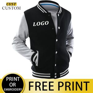 Heren jassen en jassen op maat geborduurd high street hiphop honkbal uniformen straat casual jas verdikte warmte 240106