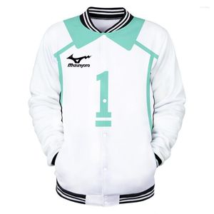 Chaquetas para hombres Anime Haikyuu Chaqueta de béisbol Hombres / Mujeres Bomber Oikawa Tooru Ropa deportiva Cosplay Traje Sweathsirt 2022