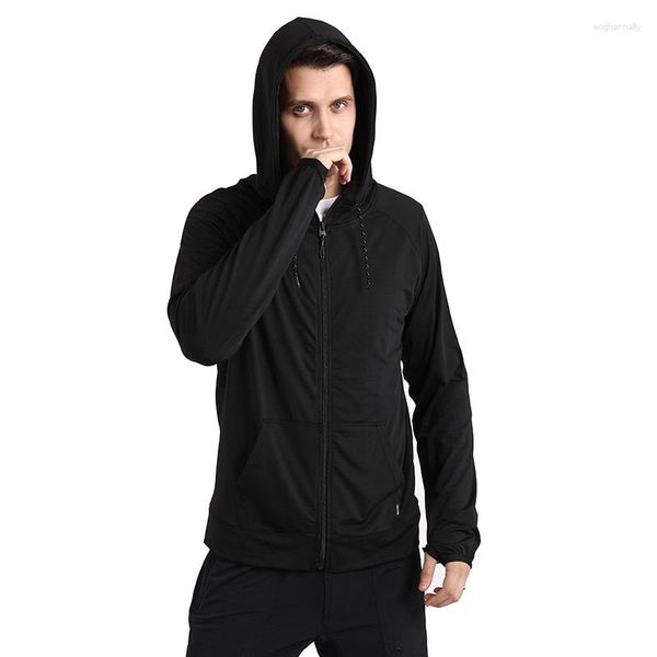 Vestes pour hommes ARECON Hooded Man Gym Running Coat Sportswear Sun Protection Sports For Men Windbreaker