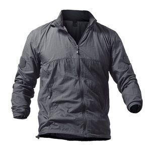 Hommes Vestes Armée Peau Tactique Léger Veste Imperméable Hommes Été Respirant Mince À Capuche Imperméable Portable Coupe-Vent 220916