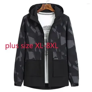 Vestes pour hommes Arrivée Mode Suepr Large Hommes Veste à capuche Camouflage Coupe-vent Manteau Printemps et Automne Casual Plus Taille XL-8XL