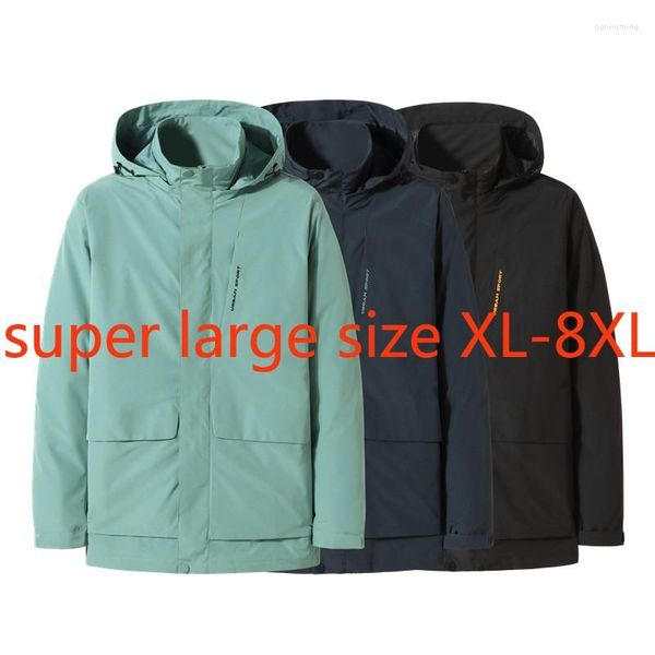 Chaquetas de hombre llegada moda Super grande Otoño Invierno hombres Casual con capucha suelta para hombre abrigos y tallas grandes XL 2XL 3XL 4XL 5XL -8XL