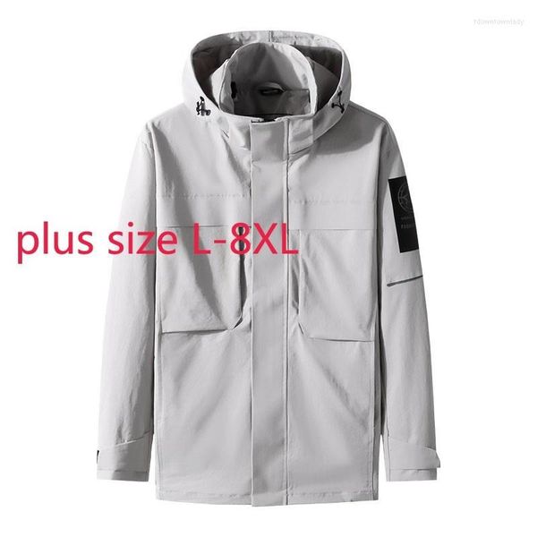 Chaquetas de hombre llegada moda Super grande otoño hombres jóvenes Stand Collar chaqueta con capucha Casual rompevientos abrigo de talla grande L-5XL 6XL 7XL 8XL