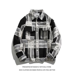 Giacche da uomo Arrivo Retro Vintage Plaid Giacca da studente universitario da uomo Bomber da baseball Unisex Donna Stile fidanzato Cappotto college Casual Chic L220927