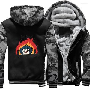 Herenjacks brandstichting is mijn passie voor mannen Fleece Bomber Jacket Winter Dikke Streetwear Zipper Hooded Warm Lagen Kleding Outerwear