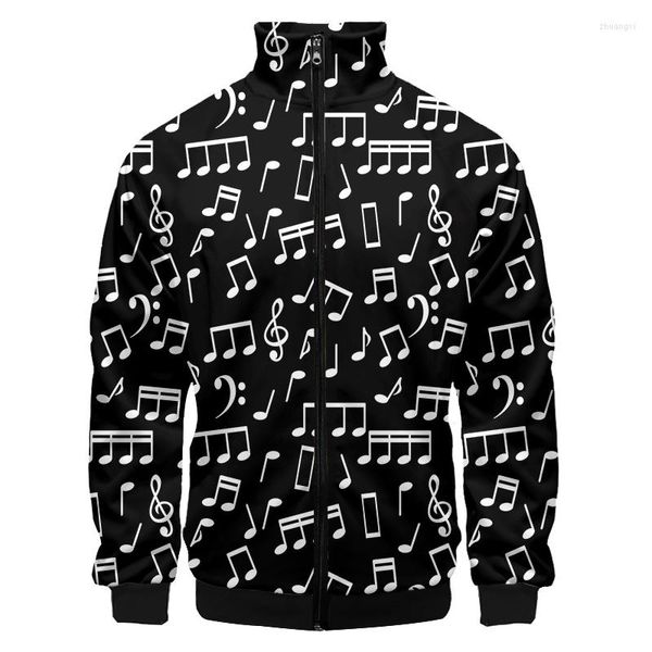 Vestes pour hommes Note artistique Impression 3D Hommes Couple Mode Manteaux Hip Hop Sweats drôles Anime Cartoon Zip Cardigan Col montant Personnalisé