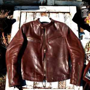 Chaquetas de hombre Asian Tailor Brando J-78 Tamaño Super Top Quality Japan Tanned Heavy Batik Horse Leather Classic Vintage Rider Jacket