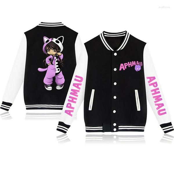 Vestes pour hommes automne et hiver Aphmau imprimer Kawaii veste de baseball pour femmes Anime haut Hip Hop vêtements d'extérieur