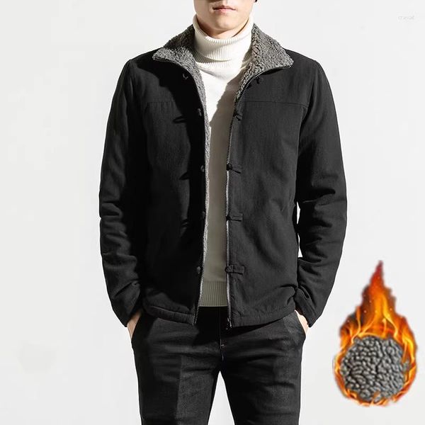 Vestes pour hommes automne et hiver manteau doublure en laine épaisse veste rétro chaude de haute qualité coton décontracté