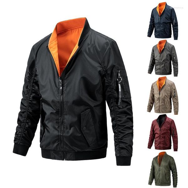 Vestes pour hommes automne et hiver costume volant avec veste en coton manteau à col montant Double face vêtements décontractés coréens