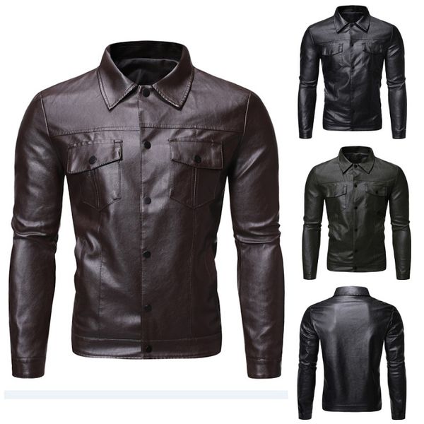 Jackets para hombres Autumn e invierno motocicleta para hombres Patch tridimensional Patch Slim Lapa de cuero 230816