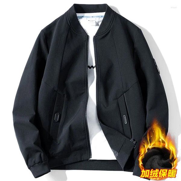 Chaquetas De Hombre Otoño E Invierno Más Chaqueta Gruesa De Lana Para Hombre Abrigo De Piloto Slim Fit Uniforme De Béisbol Informal Temperamento Simple Mantener Caliente Salvaje