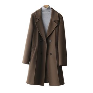 Vestes pour hommes automne et hiver laine coupe-vent manteau double face cachemire moyen Long costume col veste pour homme 221201