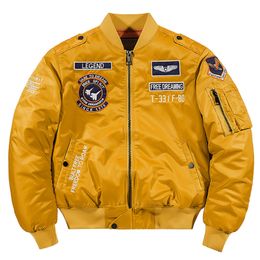 Herenjacks Autumn Bomber Jacket Men Dik Warm Cotton Liner Flight Piloot MA-1 Jackets Coats Fashion Hip Hop Streetwear Plus Size 5xl 230531