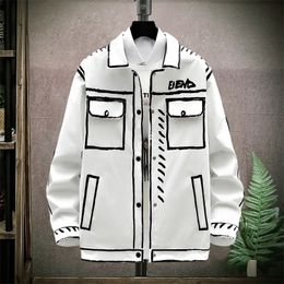 Vestes pour hommes automne veste décontractée mode coréenne revers court manteau décoration corps manteau haute qualité Hip Hop hommes 220927