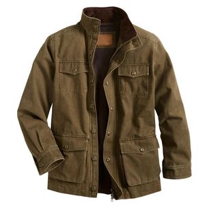 Hommes vestes automne décontracté Streetwear pardessus veste 5XL hommes militaire à manches longues col montant fermeture éclair manteaux vêtements 230222