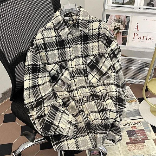 Vestes pour hommes Vêtements d'automne Texture de luxe Veste chemise veste japonais Couleur solide vintale