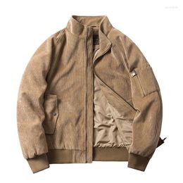 Vestes pour hommes Automne Corduroy Bomber Jacket Hommes Slim Fit Vintage Manteau Mode Coréenne Street Wear Zipper Vêtements d'extérieur Tops Male Plus