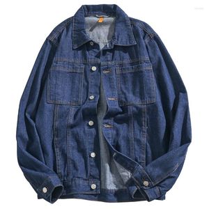 Vestes pour hommes Automne Denim Veste Hommes À Manches Longues Top Bleu Foncé Manteau Garçons Coton Surdimensionné Mâle Mode Casual Streetwear XXXL