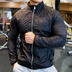 Vestes pour hommes Automne Séchage rapide Randonnée Double Mesh Mince Course Vestes Coupe-Vent Gym Fitness Confort Veste de Sports de Plein Air pour Hommes Vestes