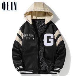 Jaquetas masculinas outono retro carta bordada bombardeiro jaqueta homens streetwear windbreaker uniforme de beisebol grosso parkas casal casual solto casacos 231023