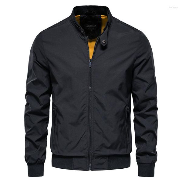 Chaquetas de hombre Otoño Cuello de pie Chaqueta de comercio exterior Versión coreana informal Abrigo Moda Slim American Top