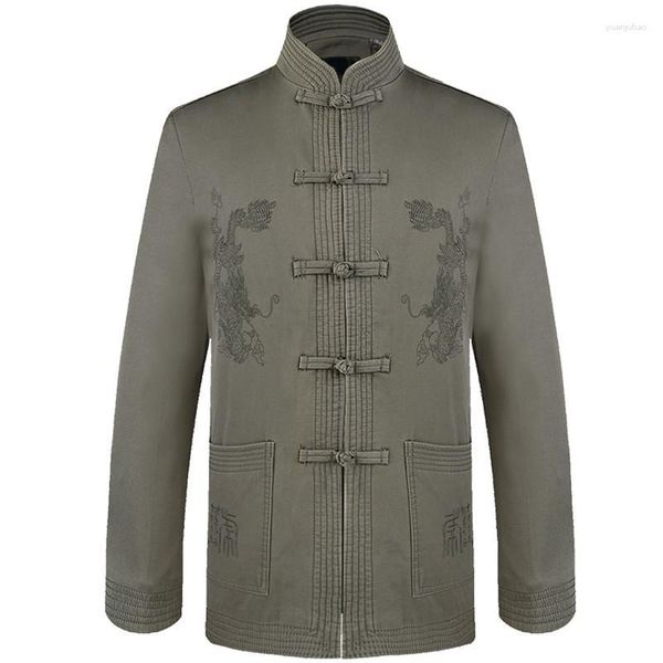 Vestes pour hommes automne Tang veste hommes pur coton à manches longues manteau Style chinois Hanfu loisirs Streetwear mâle coupe-vent nouveauté