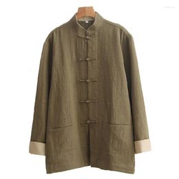 Heren Jackets herfst traditionele Chinese Solid Tang Suit jas