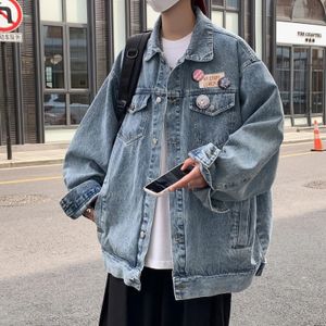 Vestes pour hommes Automne Vintage Denim Jacket Hommes Coréen Mode Streetwear Jean Turn Down Col Vêtements d'extérieur Coton Bomber 231108