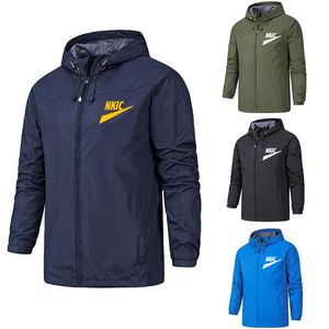 Herenjacks herfst winddicht en waterdichte rits vaste kleurmerk casual outdoor sport sportrek nieuwe mannelijke designer kleding