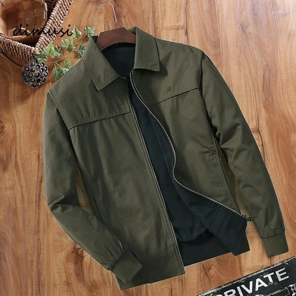 Chaquetas para hombre, chaqueta Bomber de otoño e invierno, prendas de vestir para hombre, cortavientos, abrigos de ambos lados, ropa de negocios ajustada a la moda